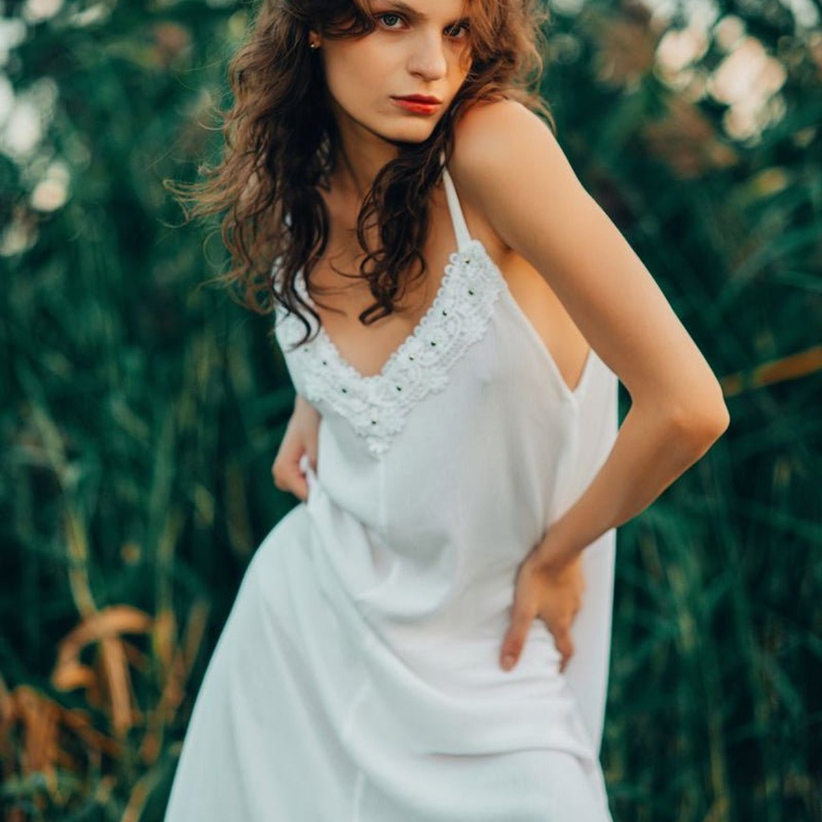 Linen Blend Slip Dress